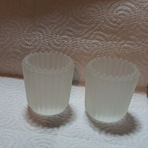 Indiana Glass Frosted Candle Holders